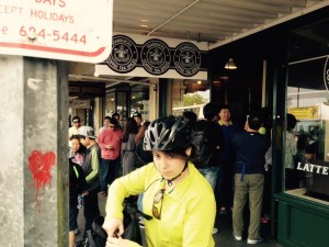 Original Starbuck's with line out the door